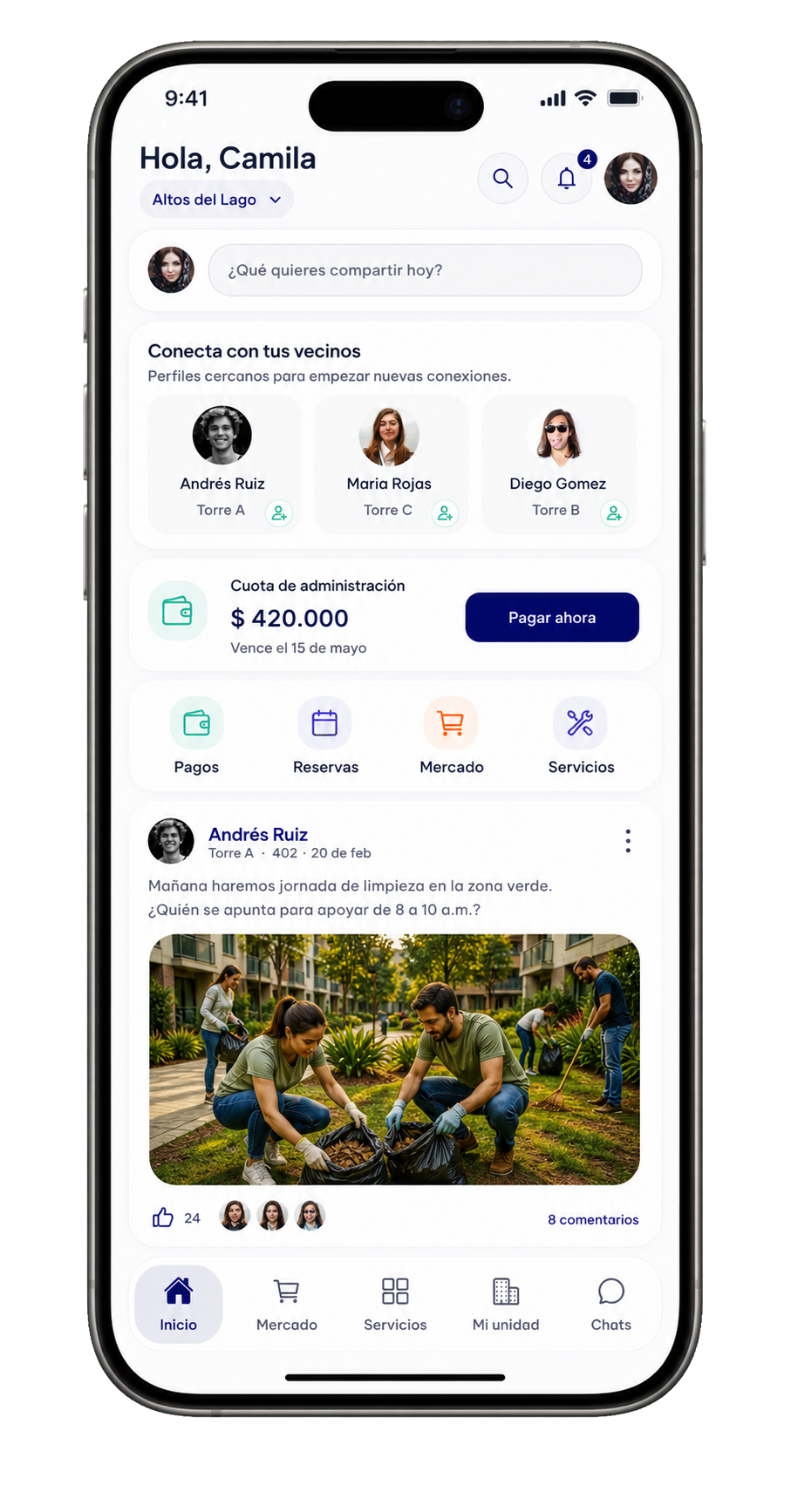 App móvil Liveen para residentes